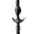 Hand-finished variegated cast metal table lamp in the style of Giacometti. Flared circular base rises into a stylized...