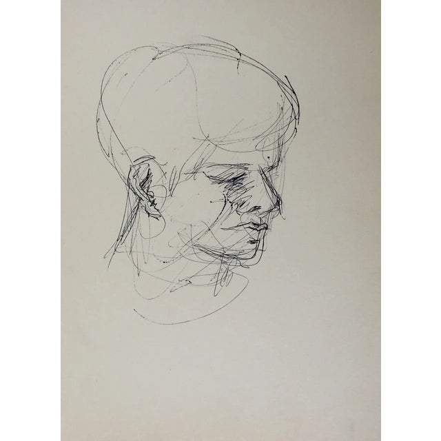 Mid-Century Modern Vintage Mid Century Pen & Ink Abstract Study Drawing For Sale - Image 3 of 3