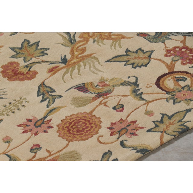 Rug & Kilim Rug & Kilim’s Tudor Style Rug in White With Beige-Brown Floral Patterns For Sale - Image 4 of 8