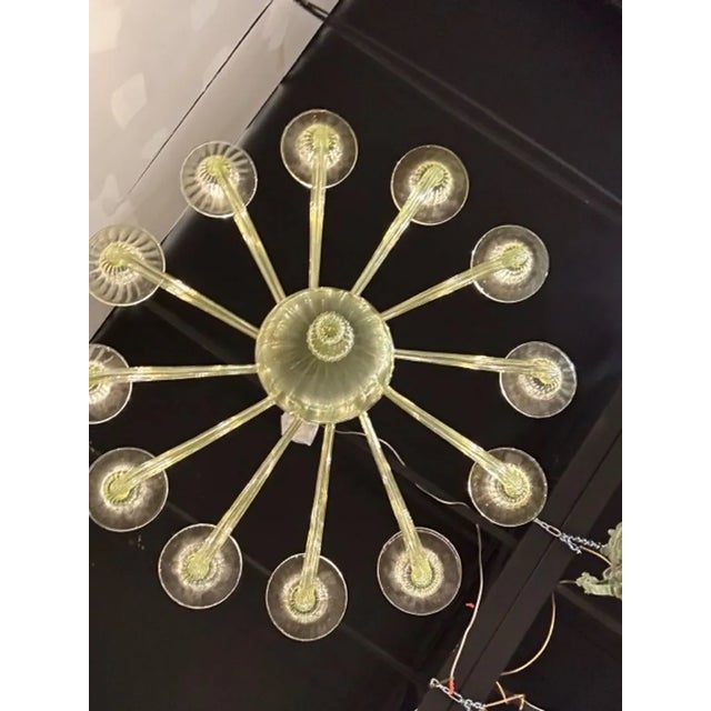 Olive Modern Olive Colored Murano Glass Chandelier For Sale - Image 8 of 8