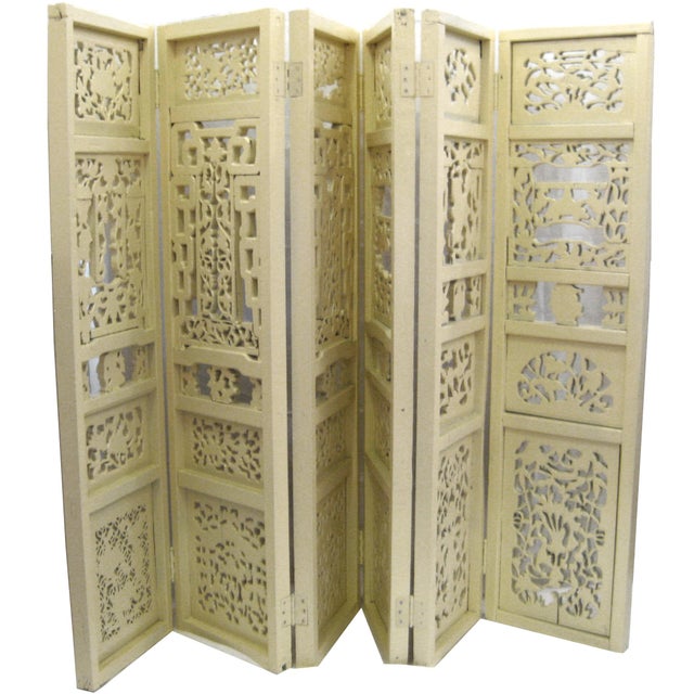 Early 20th Century Chinese Carved Wood Room Divider Chairish