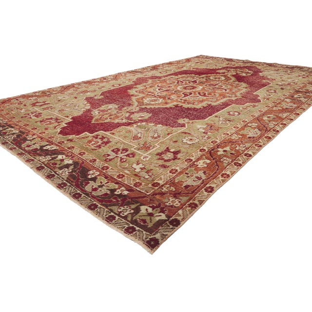 52037 Vintage Turkish Sivas Rug, 06'09 x 11'05. The Anatolian Sanctuary: A Vintage Turkish Sivas Masterpiece of Timeless...
