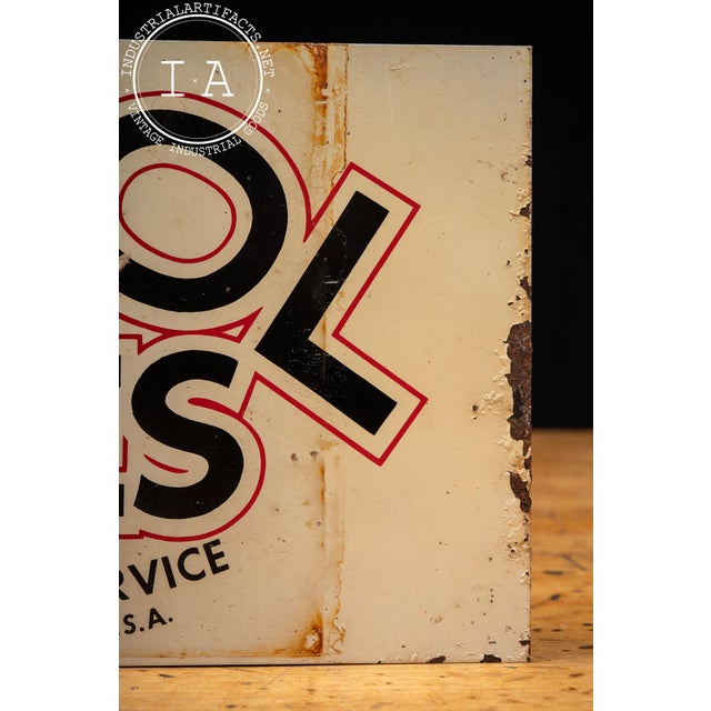 Vintage Double-Sided Athol Vises Tin Litho Advertising Sign For Sale - Image 11 of 12