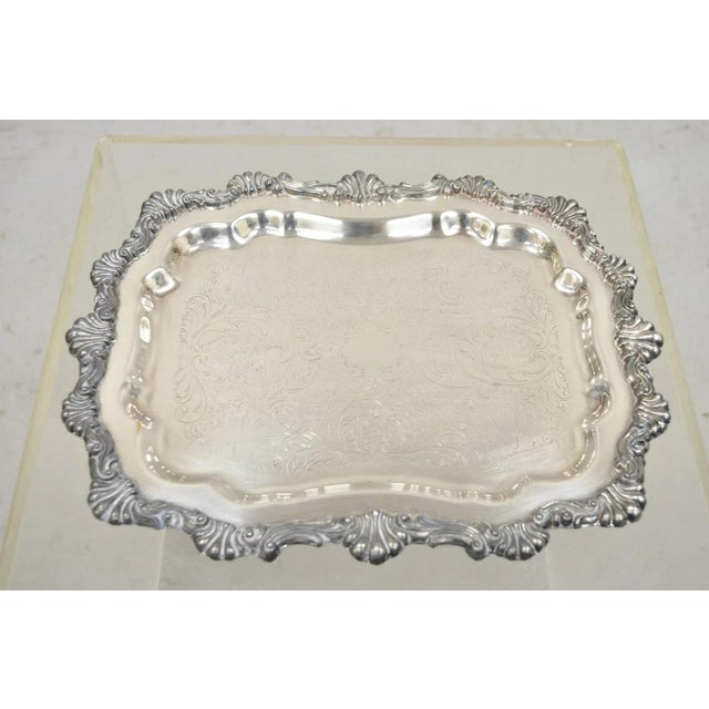 Vintage Fb Rogers 6720 Victorian Style Silver Plated Small Serving Dish Platter For Sale - Image 10 of 10