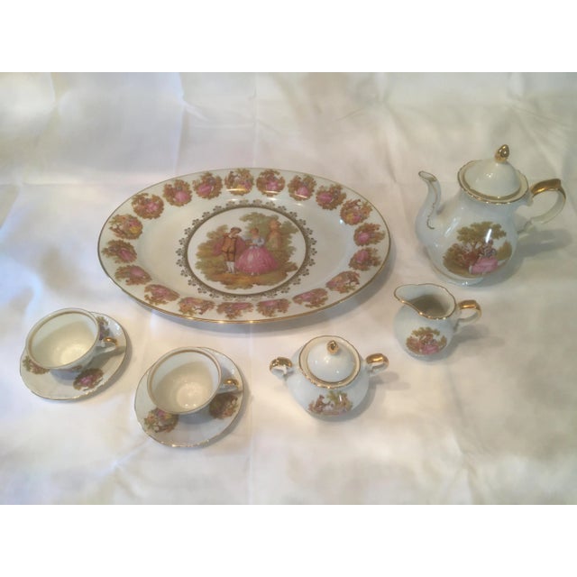 Victorian 1960s Bayreuth Gloria Fine Porcelain Tea Set Bavaria Handwork Bayreuth- 10 Pieces For Sale - Image 3 of 9