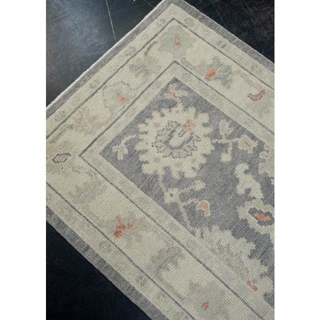 Turkish Oushak Rug Charcoal, Sand & Terracotta Handwoven Wool Rug 2'8" X 4'8" This handwoven wool Turkish Oushak rug...