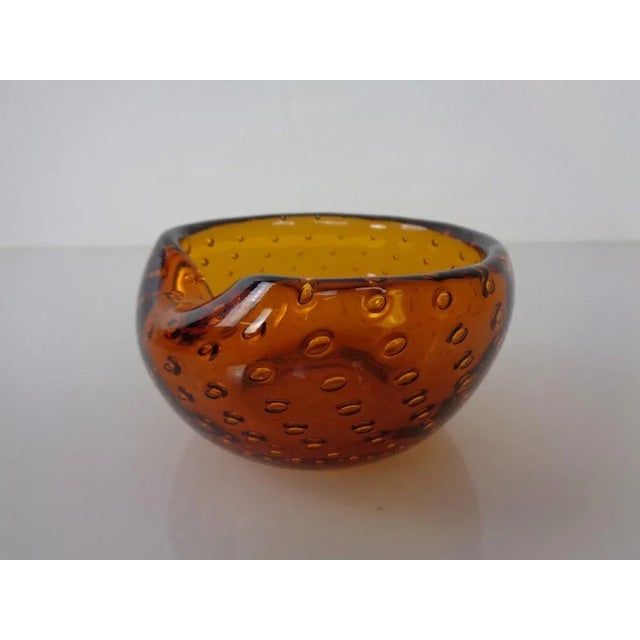 Amber Sommerso Murano Glass Ashtray, Italy, 1960s For Sale - Image 14 of 16