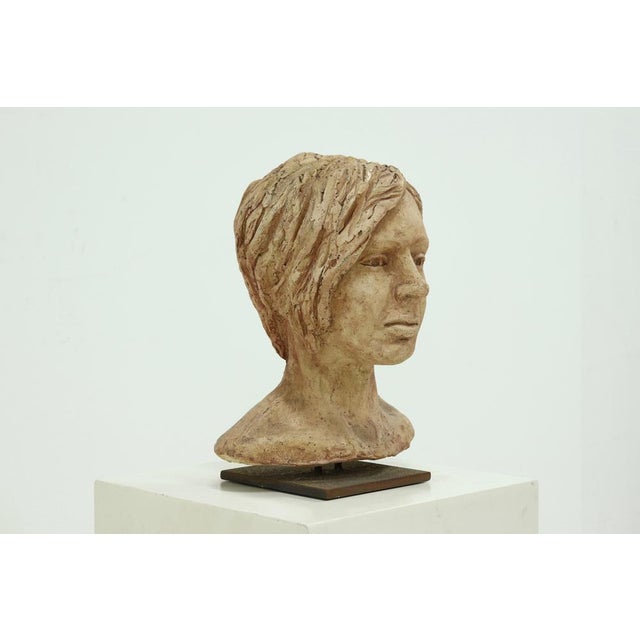 Sculpted Clay Female Bust, 1970s For Sale - Image 4 of 8