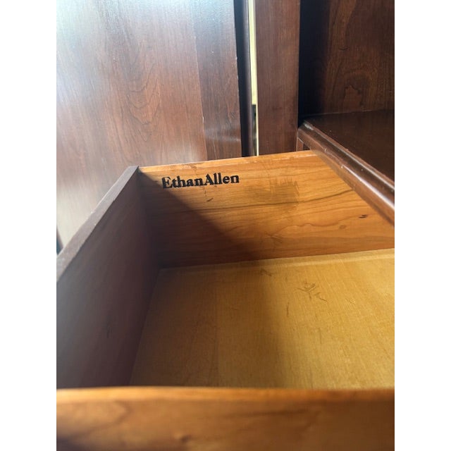 Traditional 1980s Ethan Allen, Georgian Court, Solid Cherry Armoire For Sale - Image 3 of 5