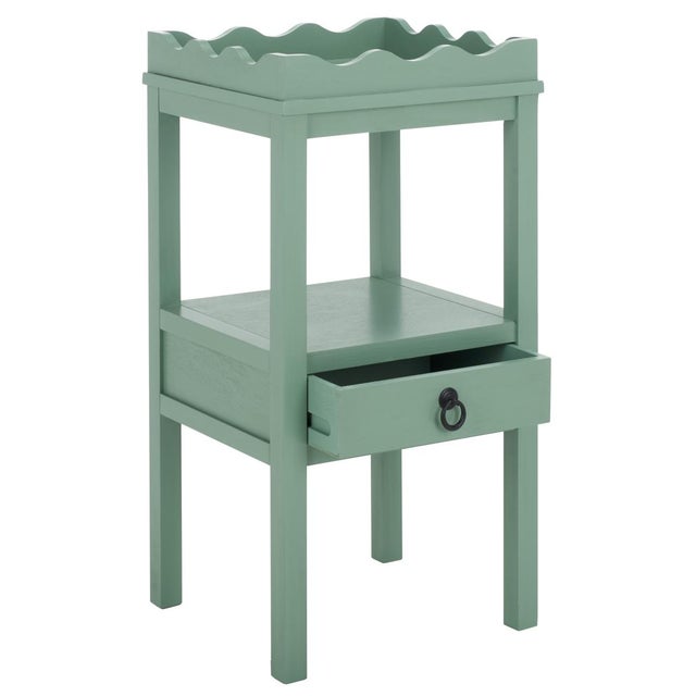 Mint Darlyn Scalloped 1 Drawer Accent Table in Sage For Sale - Image 8 of 10