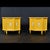 Wood 1970s Yellow and White Round Travertine Top Side Tables or Nightstands With Storage For Sale - Image 7 of 12