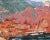 Expressionist oil painting on canvas. In a mid-century frame. European mountain and seascape. Unsigned. Frame: 33.5x28"...