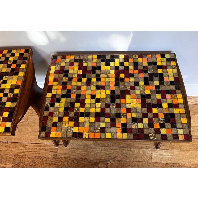 Rare Vladimir Kagan Mosaic Nesting Tables for KaganDreyfuss, circa