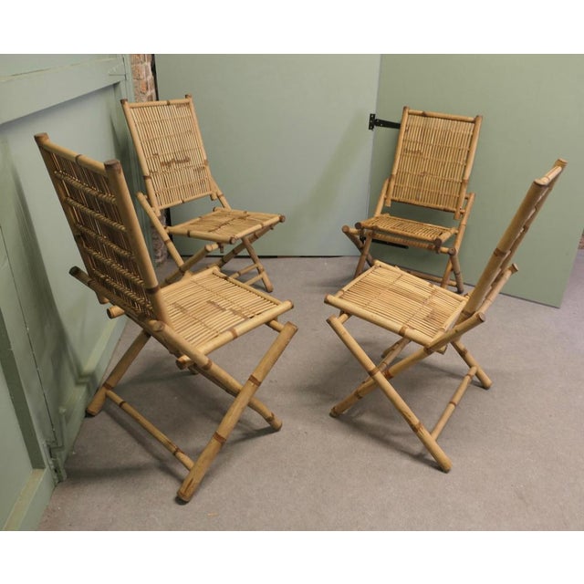 1960s Bamboo Planation Chairs, 1960, Set of 4 For Sale - Image 5 of 8