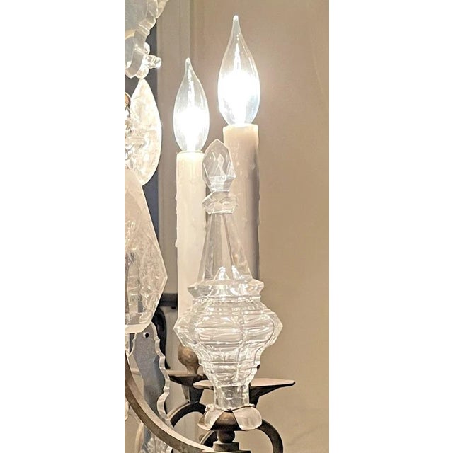 Late 19th Century French Gilded Bronze Quartz Rock Crystal 6-Light Chandelier For Sale In Miami - Image 6 of 10