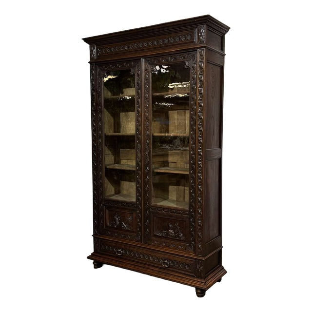 20th Century Breton Chestnut Bookcase For Sale