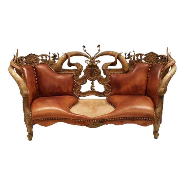 1990 Michel Haillard, Dunhill, Paris France, Materials & Techniques Leather, Horn, Bronze, Modern, Tan, 1 Piece, Item Is Unmarked. For Sale