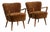 Pair of Shellback Upholstered Armchairs, Antique, Denmark, Circa 1940 For Sale