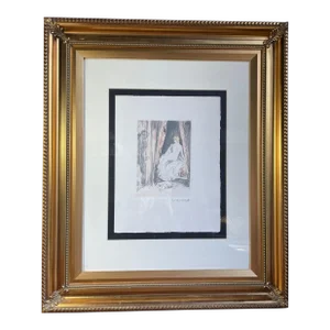 Louis Icart Original Copper Plate Etching, and Aquatint Titled “La Nuit Et Le Moment, 1948, Framed