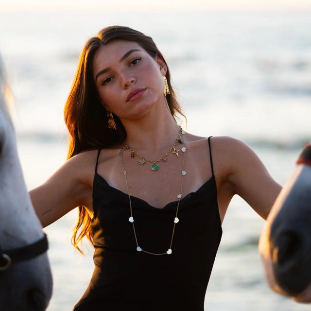 Channel the universe’s positive energy with our Cosmic Energy Charm Necklace. Featuring symbolic charms the sun for...