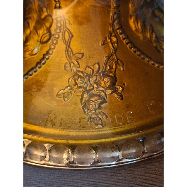 Transparent Antique Eapg Riverside Glass No. 423 Empress Kerosene Lamp Gold Intaglio Base 10.75" c.1894 For Sale - Image 8 of 15