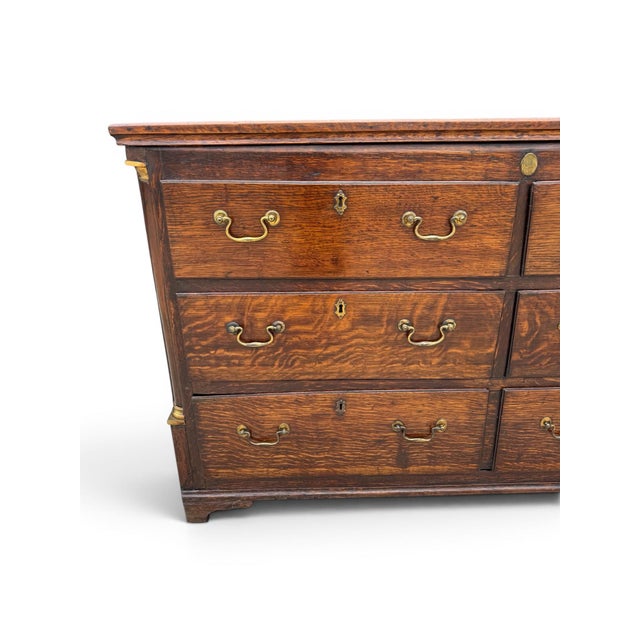 English George III Oak Dresser With Original Brass Pulls, Circa 1800 For Sale - Image 4 of 12