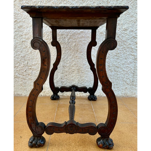 Spanish Baroque Style Oak Side Table, Early 20th Century For Sale - Image 14 of 17