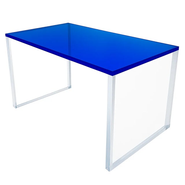 Transform your workspace with this stunning modern blue acrylic desk, where art meets functionality. Crafted to...