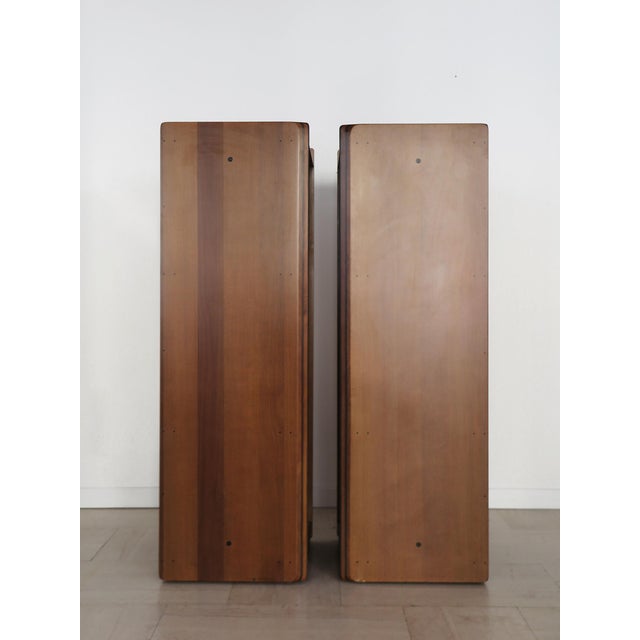 Afra & Tobia Scarpa Vintage Container and Chest of Drawers Set in Wood and Leather by Afra & Tobia Scarpa for Maxalto, Italy, 1970s, Set of 2 For Sale - Image 4 of 18
