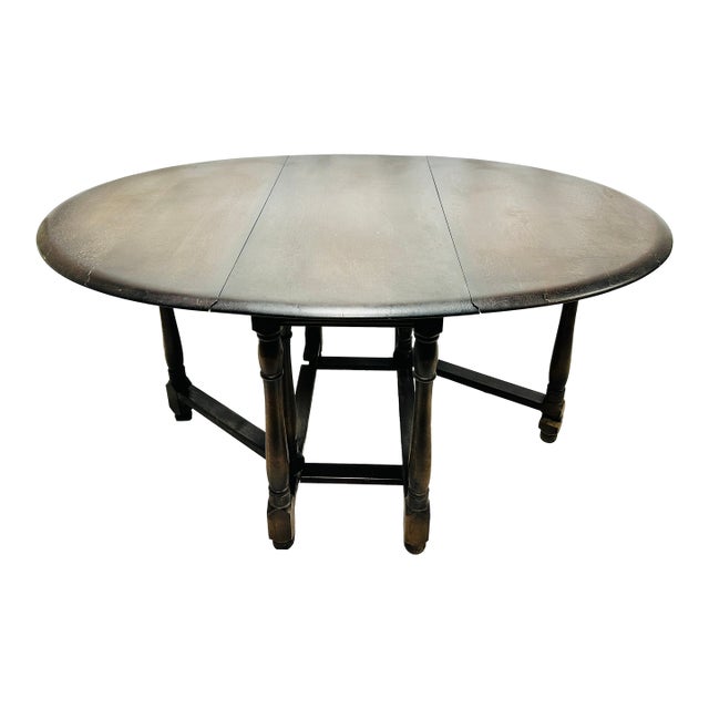 Antique English Oak Gateleg Drop-Leaf Table For Sale