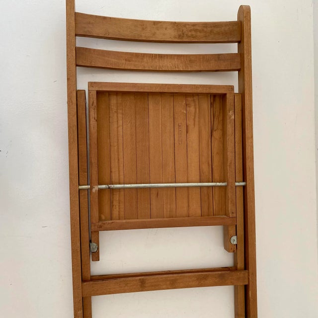 Mid 20th Century Vintage Wood Folding Chairs, Made in Yugoslavia For Sale - Image 5 of 12