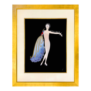 1980s Erté, Diva I (Large Framed Signed Foil Stamped Embossed Serigraph)