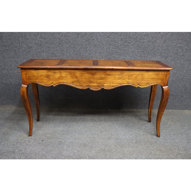Brown Henredon Oak Console Table With Drawers For Sale - Image 8 of 14