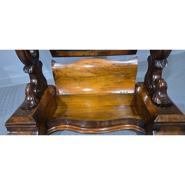 Burr Walnut Cheval Mirror, 1880s For Sale - Image 4 of 11