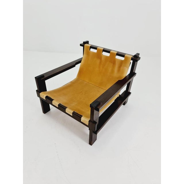 Mid-Century Modern Lounge Chair in Leather and Wood from Straub, Germany, 1960s For Sale - Image 17 of 18