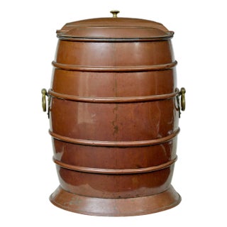 19th Century Copper and Brass Water Barrel, 1870s For Sale