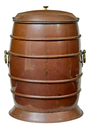19th Century Copper and Brass Water Barrel, 1870s