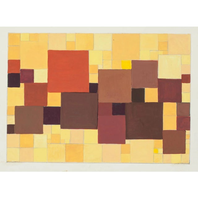 Abstract Composition - Original Tempera by A. Matheos Mid 20th Century For Sale - Image 3 of 3