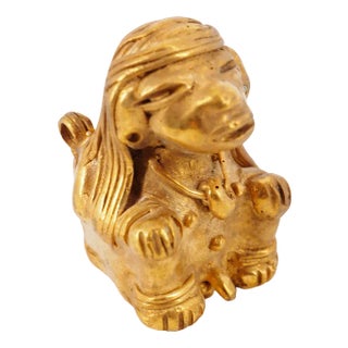 Colombian Taïrona Tumbaga Statuette of Sage For Sale