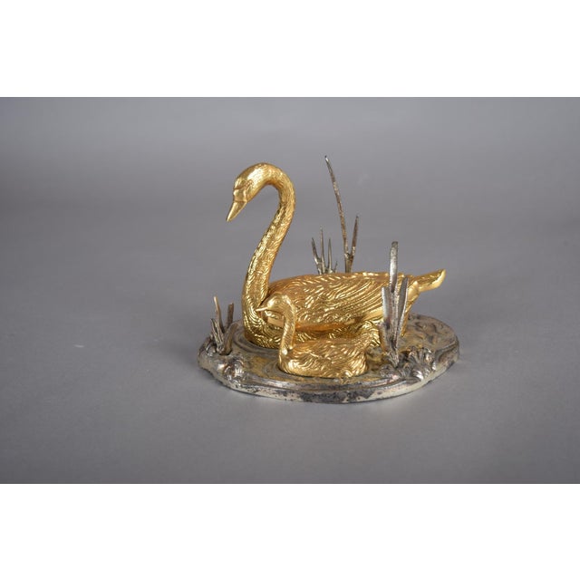 1960s Vintage Bronze Swan and Cygnet Box, 1950s-1960s For Sale - Image 5 of 14