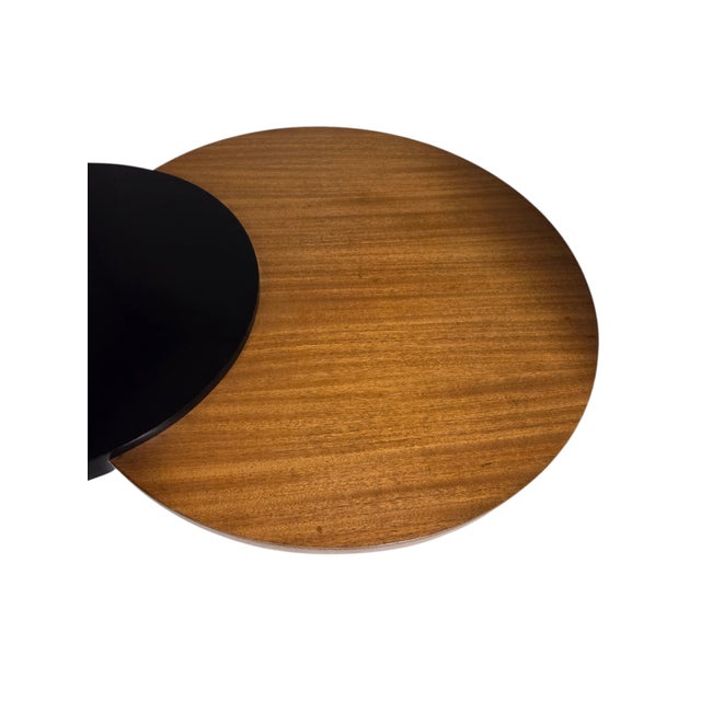 Large Biomorphic Kidney Shaped Two-Tone Mahogany & Black Coffee / Cocktail Table For Sale - Image 11 of 18