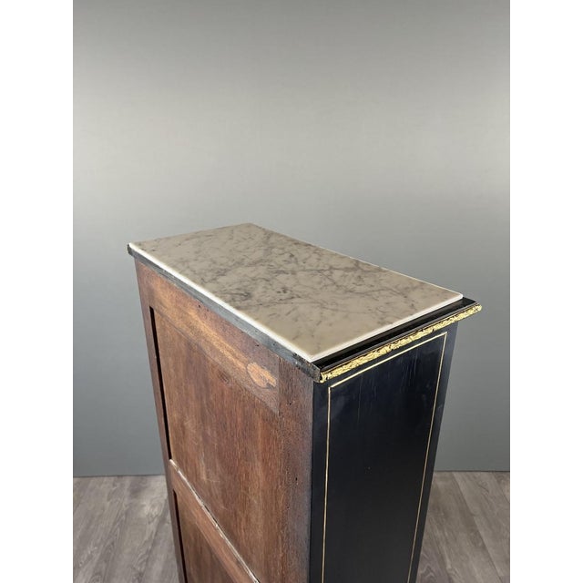 Antique 19th Century Napoleon III Secretary in Marquetry and Gilt Bronze For Sale - Image 9 of 13