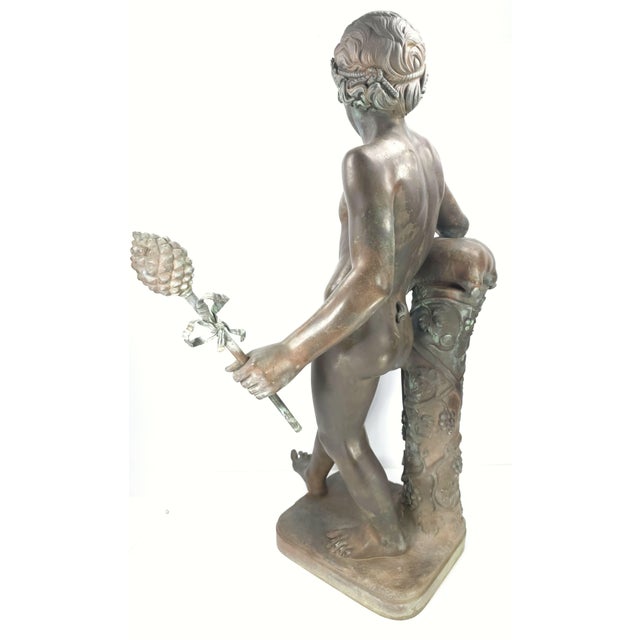 Large 34" Antique Grand Tour Mythological Roman Bronze Sculpture of Pan or a Youthful Faun For Sale In New York - Image 6 of 18
