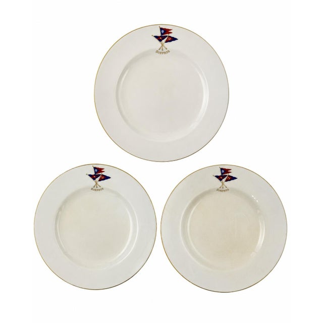 Ivory Vintage Set 3 New York Yacht Club Surpass Nautical Burgee Plates For Sale - Image 8 of 8