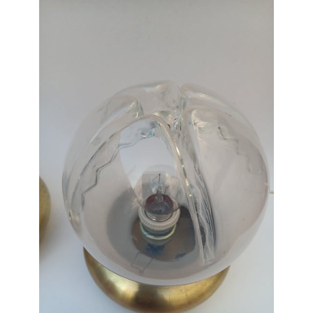 1970s Italian Murano Glass Table Lamps, 1970s, Set of 2 For Sale - Image 5 of 9