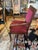 Raspberry Red Empire Style Walnut & Upholstered Armchair For Sale - Image 8 of 9