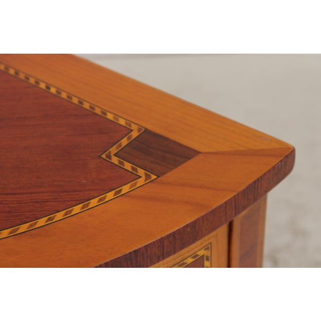 Decorative Crafts Walnut Inlaid Demi Lune Commode Cabinet For Sale - Image 14 of 18
