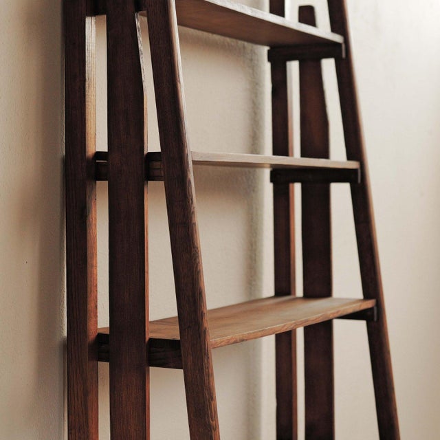 Architectural Pine and Oak Secretary Bookcase, France, 1960 For Sale - Image 15 of 18