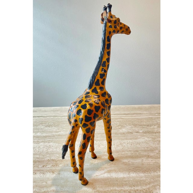 Leather Giraffe Sculpture For Sale - Image 9 of 11