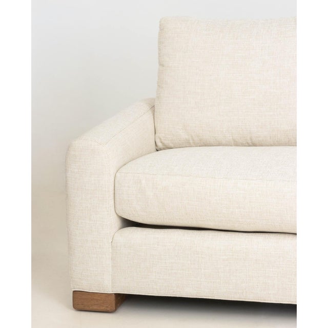 Contemporary Vanguard White Upholstered Three-Seat Sofa For Sale - Image 3 of 8